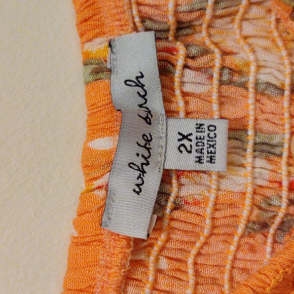 White Birch NWOT light tangerine floral dress size 2X - Picture 4 of 8